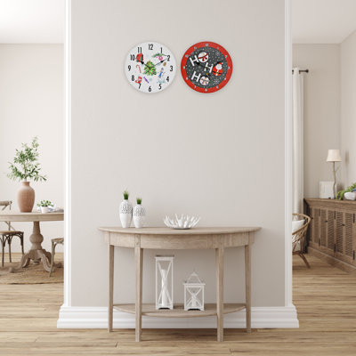 Horloge murale - Noël, Hoho - ensemble de 2