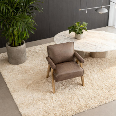 Modern Faux Leather Arm Chair - Espresso