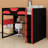 Multifunctional Wooden Loft Bed Featuring Desk, Wardrobe, Shelves, USB & RGB Lighting-1407355983