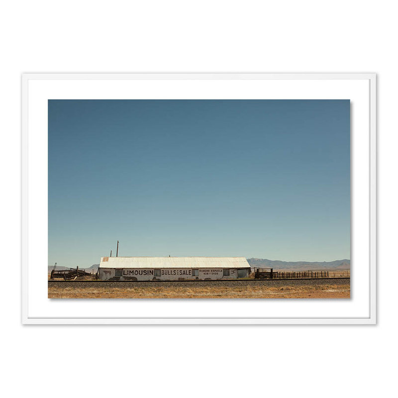 Ranch, Marfa Print by Riley Ryan-Wood, White, 34" H x 48" W x 2.5" D