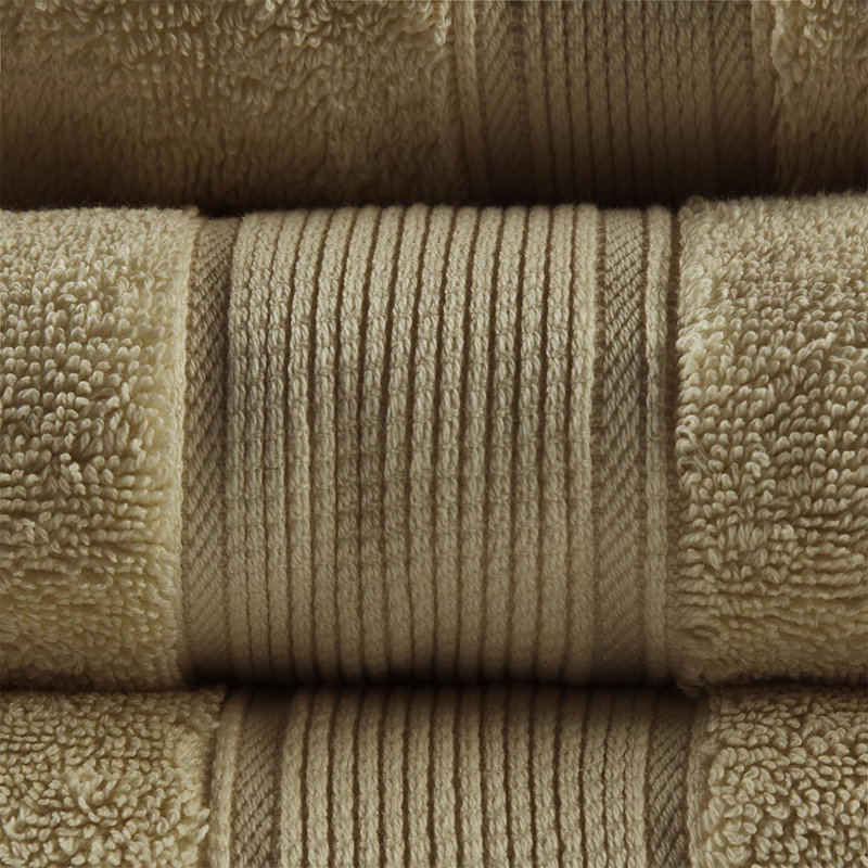 Ensemble de serviettes antimicrobiennes 100% coton 8 pièces, Beige, Ensemble de serviettes 8 pièces