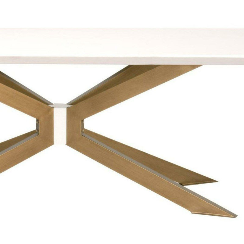 Table de salle à manger Nexhip, Laiton, Ivoire
