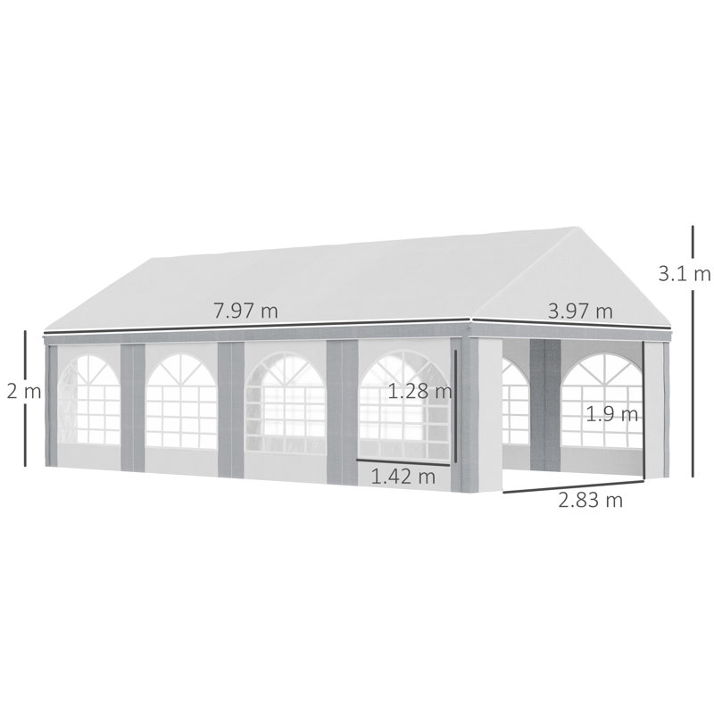 Arliz 7.97m x 3.97m Steel Party Tent