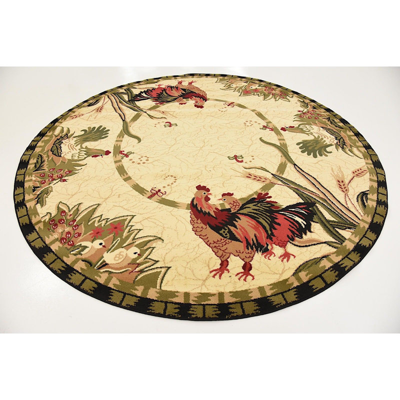 Capps Abstract Indoor Rug, Round 4'