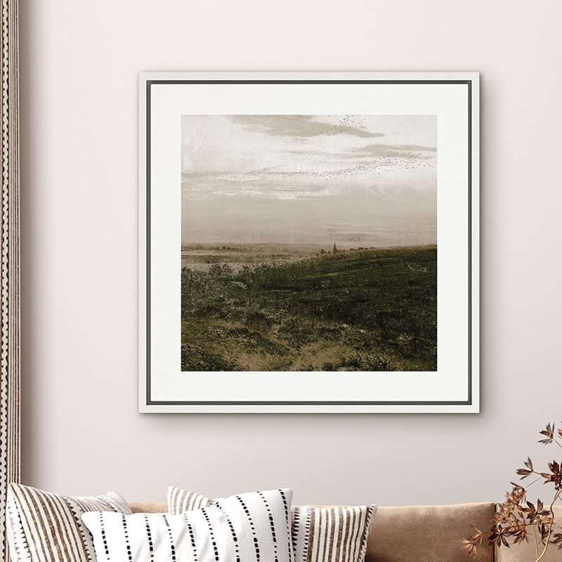 Peinture sur toile, cadre flottant, H 24 po x l 24 po x P 1,5 po, Blanc