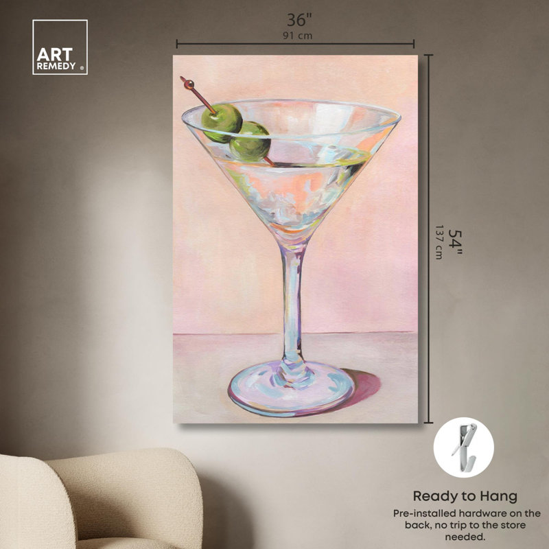 "Cocktail Time", impression côtière tendance par , H 54 po x l 36 po, Toile tendue