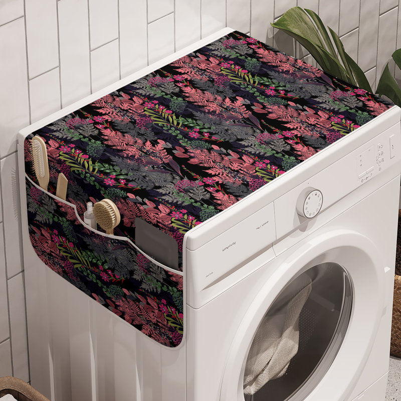 Ensemble de 2 bacs à linge tropicaux rose pastel et gris anthracite 47 po x 18,5 po Tropical Boho