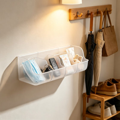 Boîtes de rangement murales, organisateur de rangement sans perçage, boîte suspendue pour ustensiles de cuisine, articles de toilette et fournitures de bureau