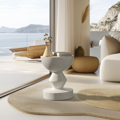 Cristiona Round Concrete Outdoor Side Table , 13.97cm cm W 13.97cm cm D