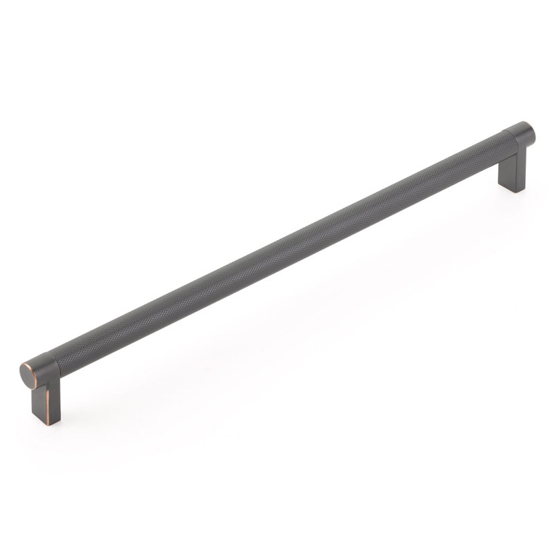 Emtek Select Cabinet Pull w/ Rectangular Stem & Knurled Bar, Oil Rubbed Bronze, 12" Center to Center