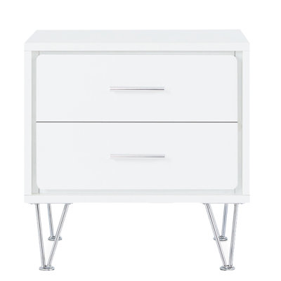 Modern White 2 Side Table With Hairpin Legs For Living Area Sleek Accent