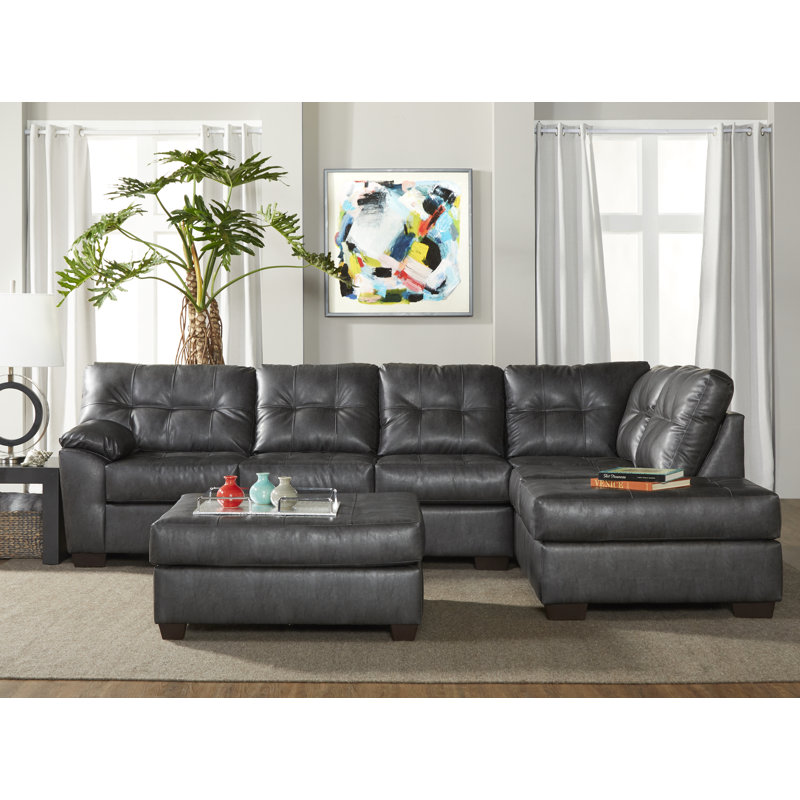 Clingensmith Upholstered L-Shaped Sectional Right Hand Facing, Cinder