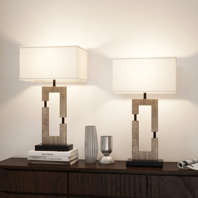 Tomisin USB Table Lamp with Linen Lampshade