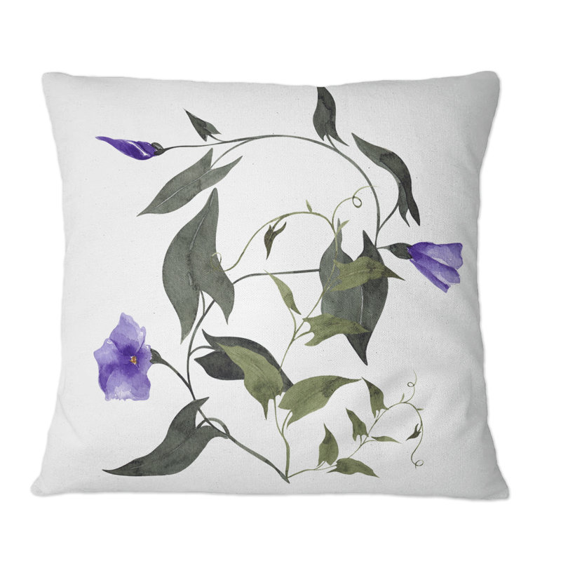 Bouquet rétro avec fleurs sauvages et herbes II - coussin décoratif traditionnel, 16 po x 16 po