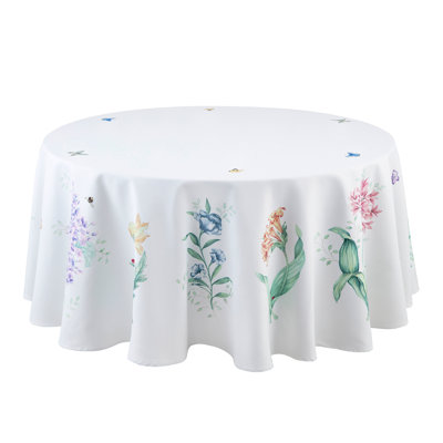 Lenox Butterfly Meadow Garden Tablecloth, Multicolor - 70"W x 70"L Round 