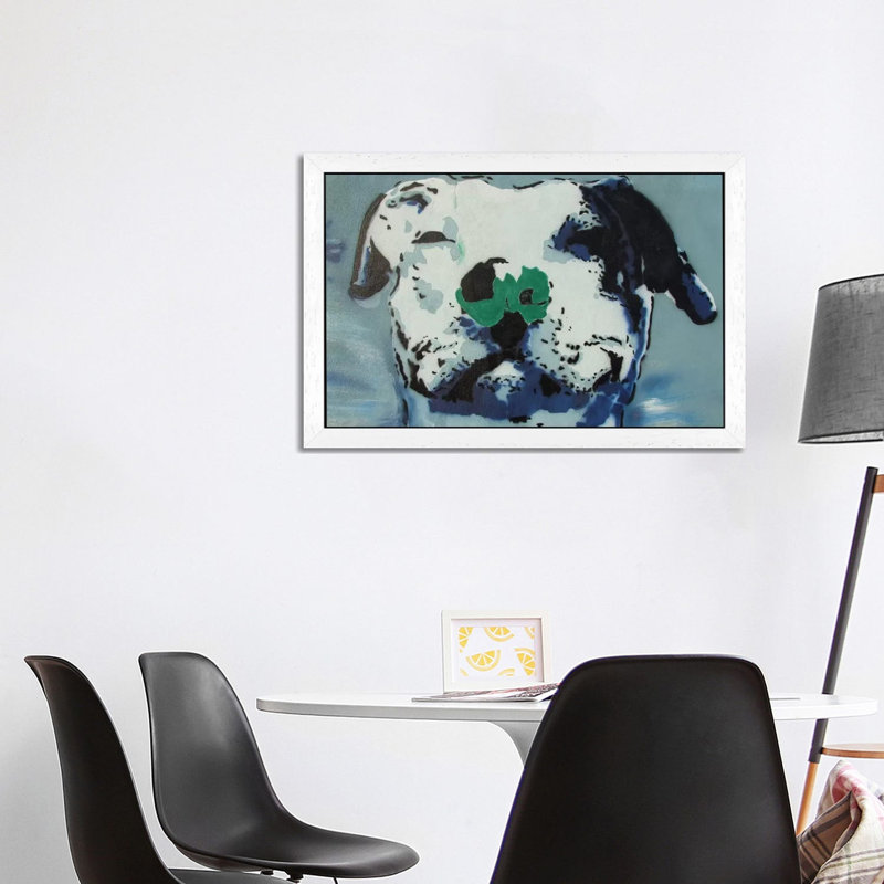 Man's Best Friend - Painting on Canvas, 101.6 cm H x 66.04 cm W, White Floater Framed