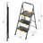 3 Step Ladder,Metal Ladder,Folding Step Stool Pass 800 lbs Load Testing,Library Ladder,Decorative Kitchen Step Ladder