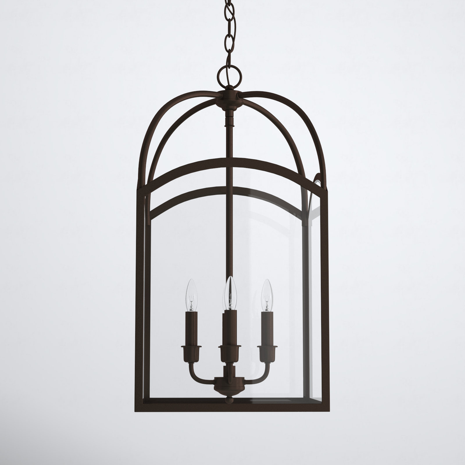 Laventall 4 - Light Dimmable Lantern Chandelier, 23" H x 12" W x 12" D, English Bronze