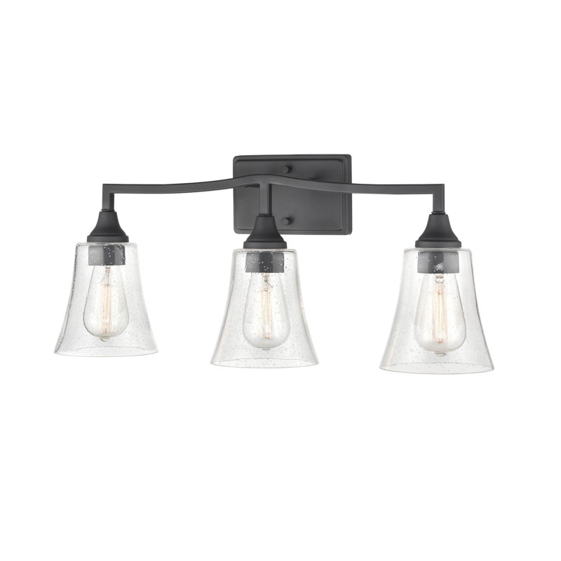 Éclairage de salle de bain à intensité variable 3 lumières Tonichia, Noir mat