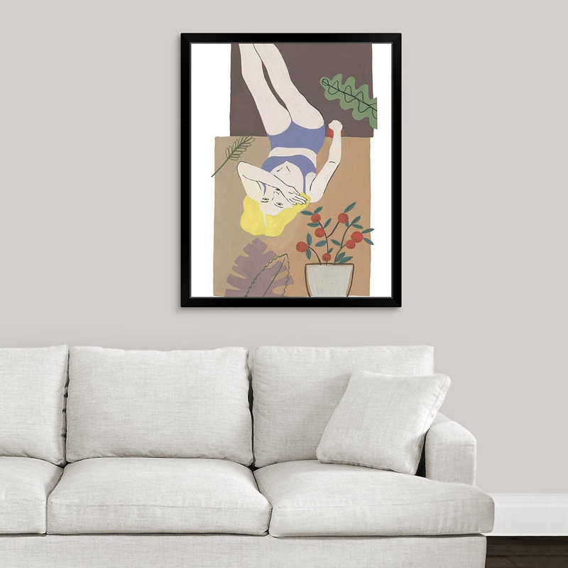 « novogratz », reproduction d’art encadrée, "tropiques ii", H 18 po x l 15 po x P 1 po, Cadre noir