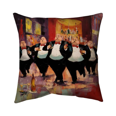 Distinguished Waiters Poly Twill Throw Pillow – Poly Twill Throw Pillow with Insert, Double-Sided Print
