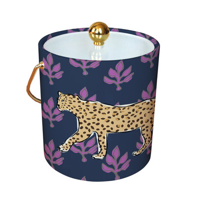 GODET LEOPARD FLORA BLEU MARINE