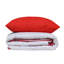 Ensemble de housse de couette double Christmas, rouge et vert, 79 po x 87 po | Tige 100% microsatine de polyester et dessous 100% coton | Impression 3D de haute qualité, fermeture à glissière, lavable à la machine, comprend 2 taies d'oreiller (20 po x-690073320