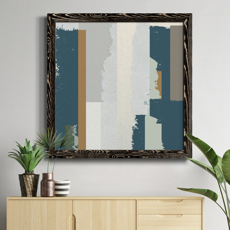 «Close to the Edge I», peinture sur toile encadrée, H 34,5 po x l 34,5 po x P 1,5 po, Toile encadrée argentée