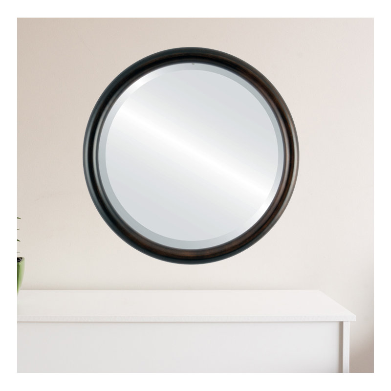 Rowles Round Mirror, 19" H x 19" W, Matte Black