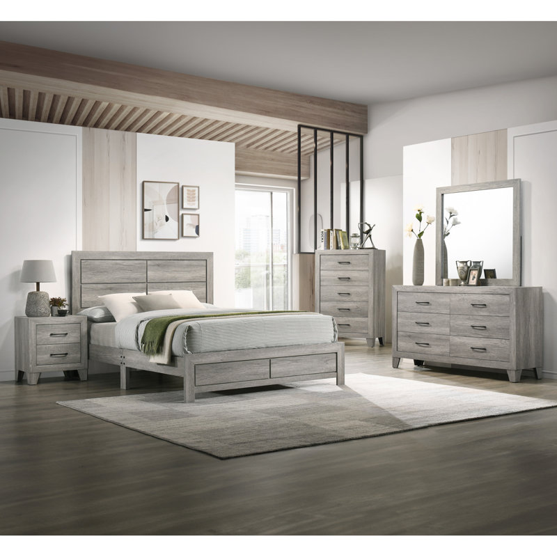 Commode 6 tiroirs pour rangement latéral, Gris