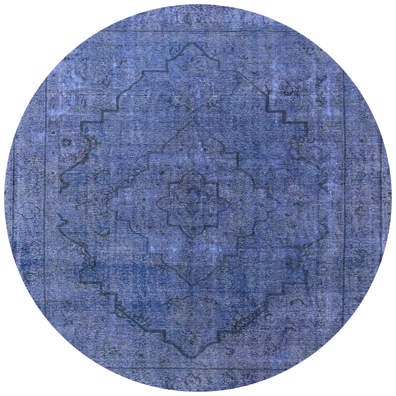 Tapis oriental bleu / gris Idlewild, Rond 6 pi