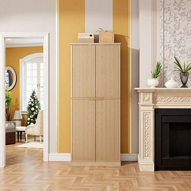 Rangement en bois 72 po avec tablettes, Chêne