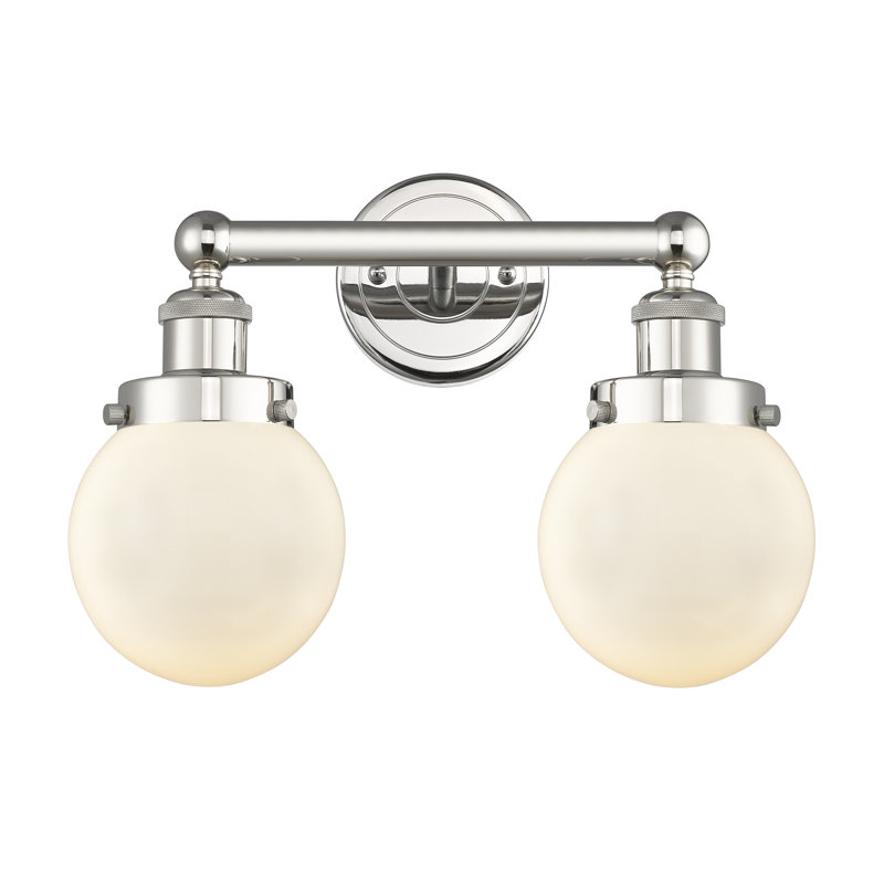 Alphonsa 2 - Light Dimmable Vanity Light, Matte White, Polished Nickel