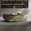 Table basse ovale en bois massif de luxe italien clair-106547084
