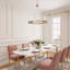 5-Light Unique Geometric Gold  Chandeliers With Crystal Accents