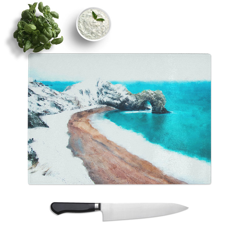 Tempered Glass Durdle Door Cliffs in Wareham Abstract Chopping Board, 20 cm x 28.5 cm