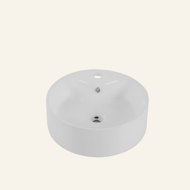 Round Countertop Ceramic Wash Basin (White Finish) CUPC Certified