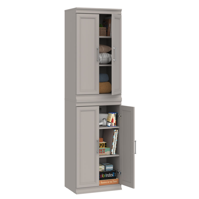 Modular Storage 21.38" W Closet System with Doors, Gray