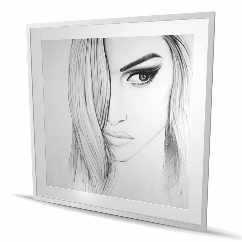 Black & White Portrait - Framed Matted Print for Home Decor