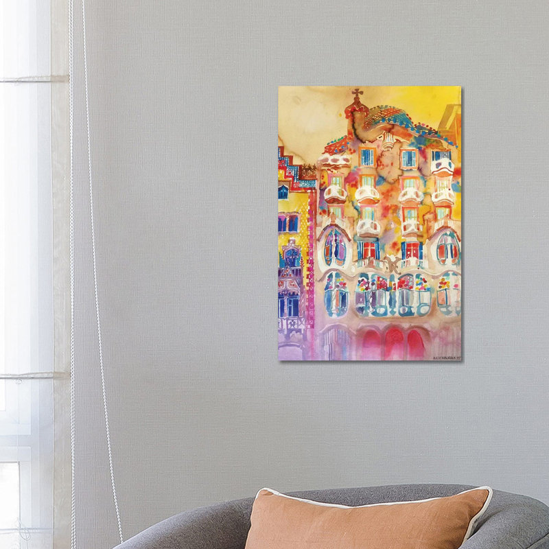 Casa Batlló by Maja Wronska - Wrapped Canvas Painting, 66.04 cm H x 45.72 cm W x 3.175 cm D