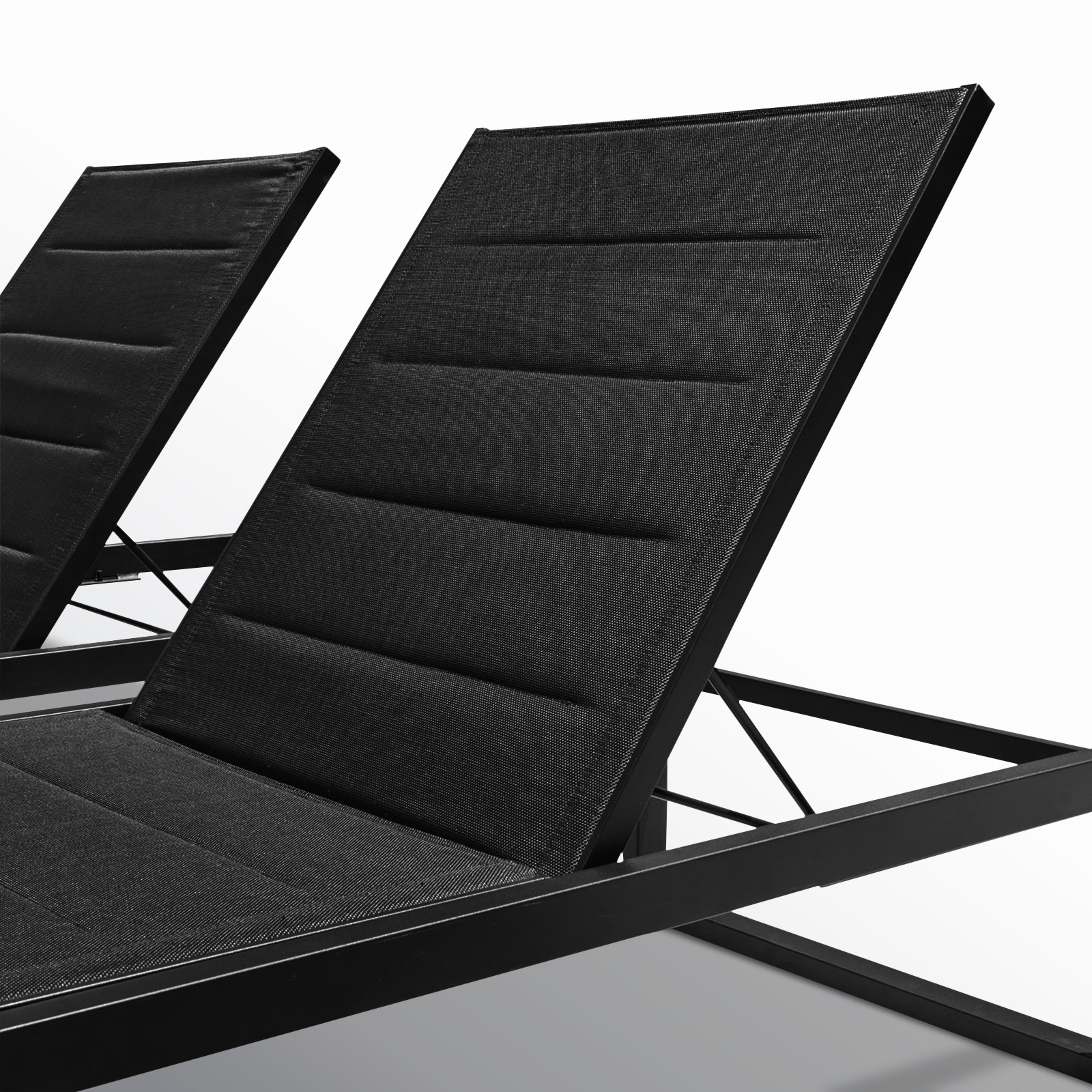 Armando Aluminum Outdoor Chaise Lounge, Black