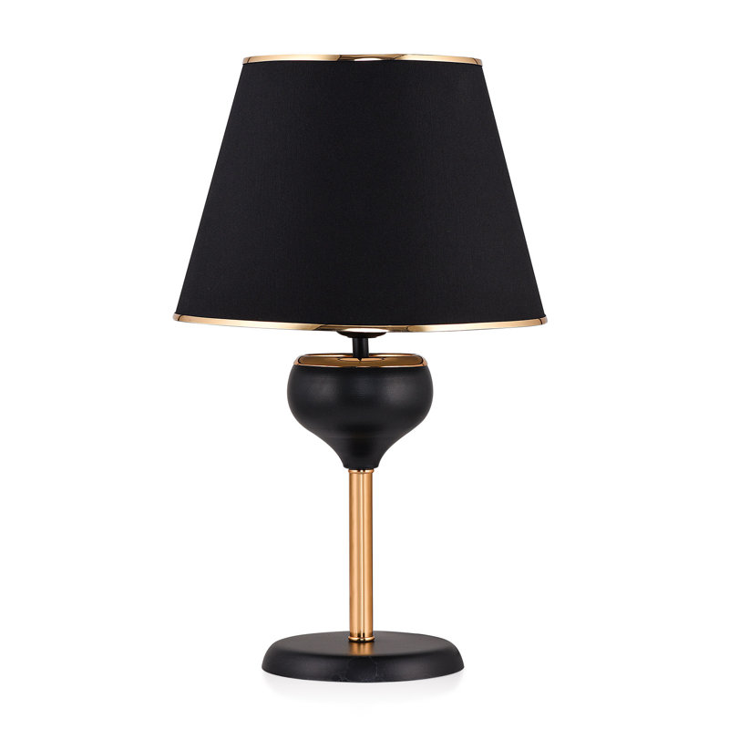 Lampe de table en métal Adrain, Noir / or
