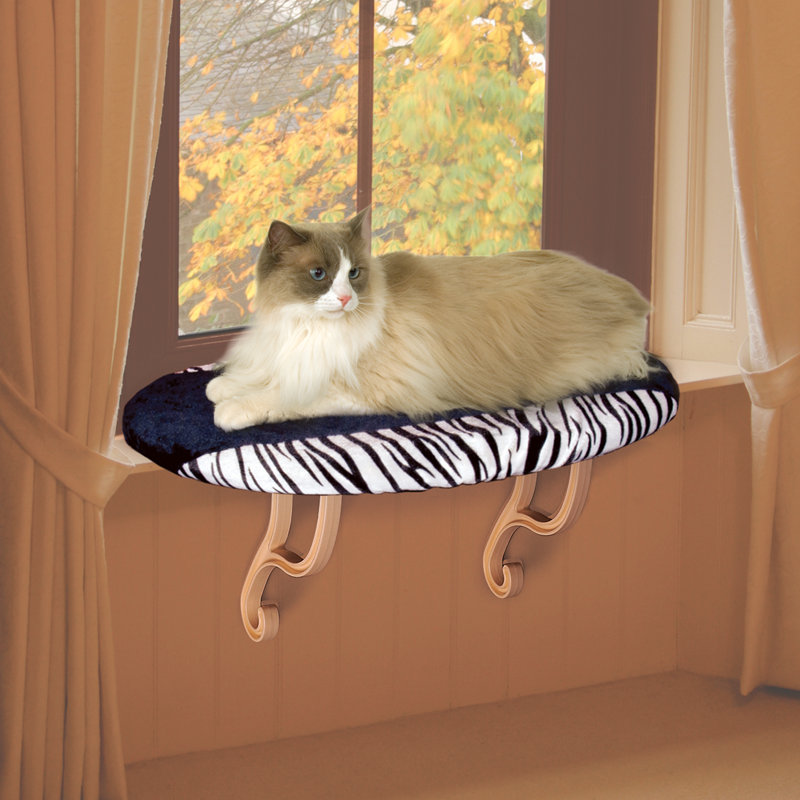 Perchoir pour chat 9'' Kitty Sill, Non chauffé, Imprimé zèbre
