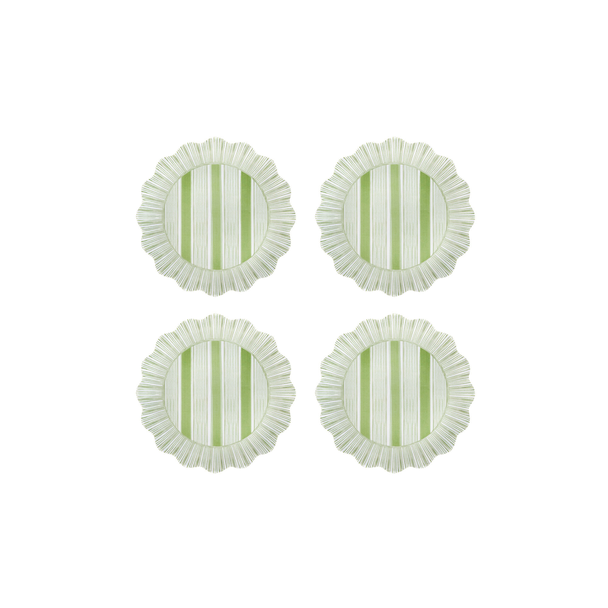 Cabana Stripe Melamine Dessert/Salad Plates, Seagrass