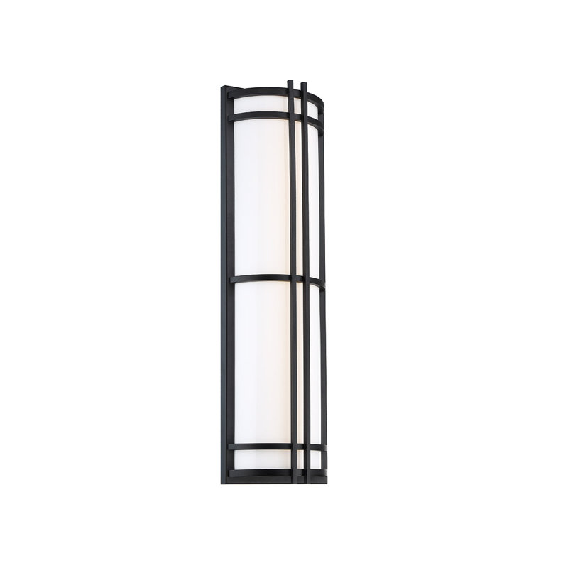 Skyscraper Outdoor Dimmable LED Flush Mount, Black, 2700K, 27" H x 8" W x 3.25" D