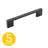 Slim Style 3-3/4 in. (96 mm) Center-to-Center Modern Matte Black Cabinet Handle/Pull (5-Pack)-118374719-118374721