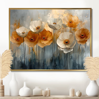 Lueur dorée de fleurs de renoncule champ I - Renoncule, art mural