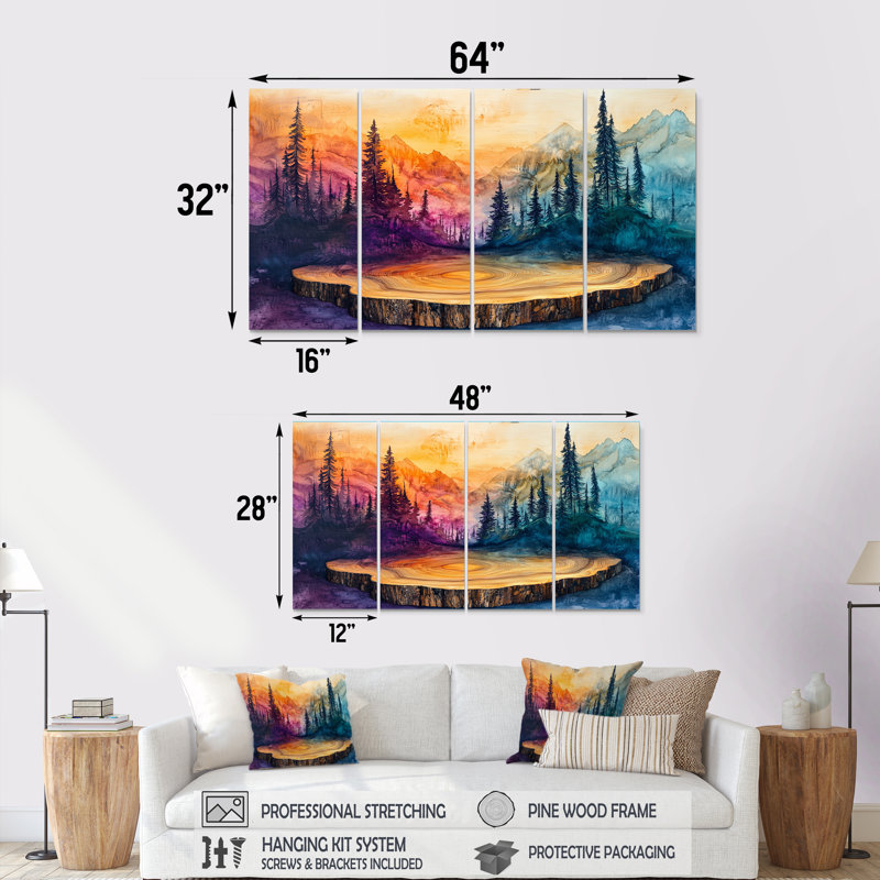 Terryville - Alaska Wall Art - décoration murale moderne, 4, H 28 po x l 48 po