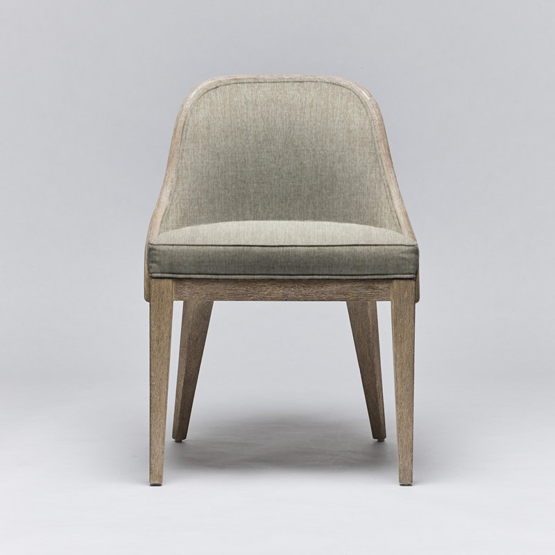 Siesta Upholstered Dining Chair, White Ceruse, Cream Weave