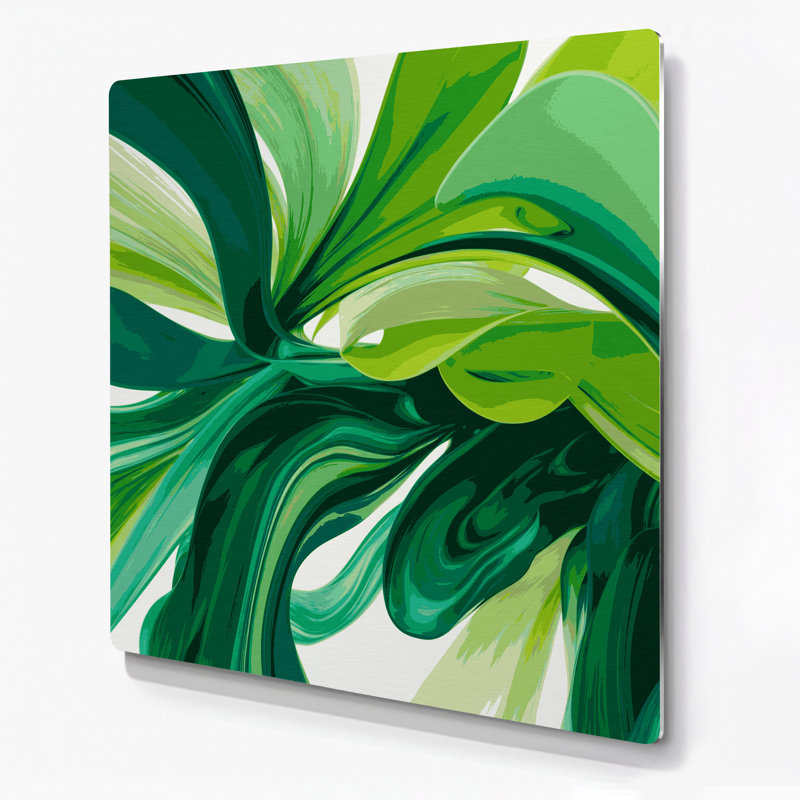 «Lyrical Abstraction 33», art mural en métal vert, H 8 po x l 8 po